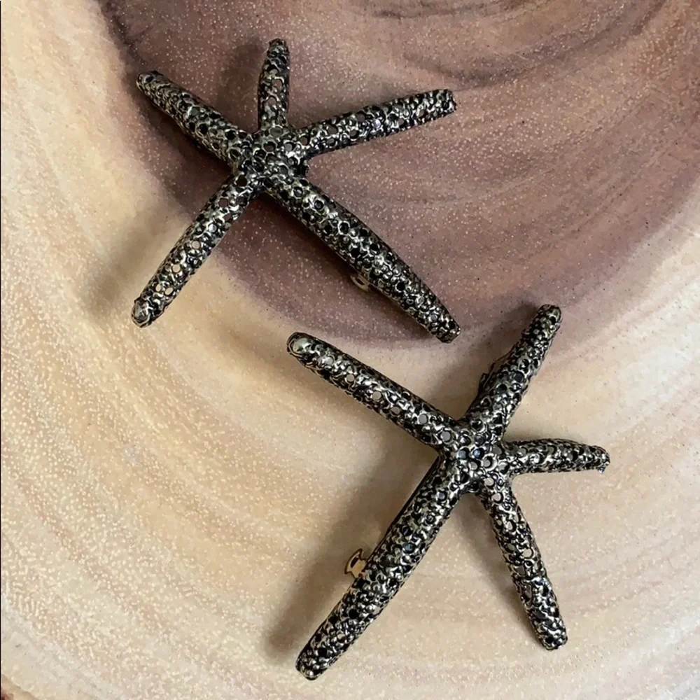 2 pcs Bronce Starfish Hair clips